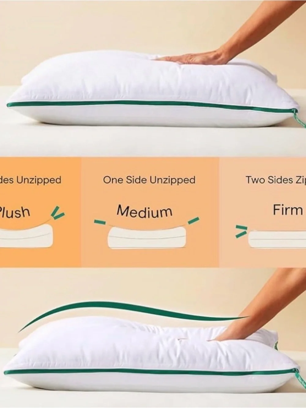 (1) Marlow Cooling Adjustable Support Gel infused Memory Foam King Pillow